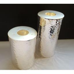 Z DISCONTINUED Sterling Silver Hammered Effect Candlesticks