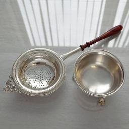 Sterling Silver Tea Strainer and Bowl