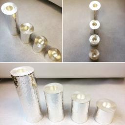 Z DISCONTINUED Sterling Silver Hammered Effect Candlesticks