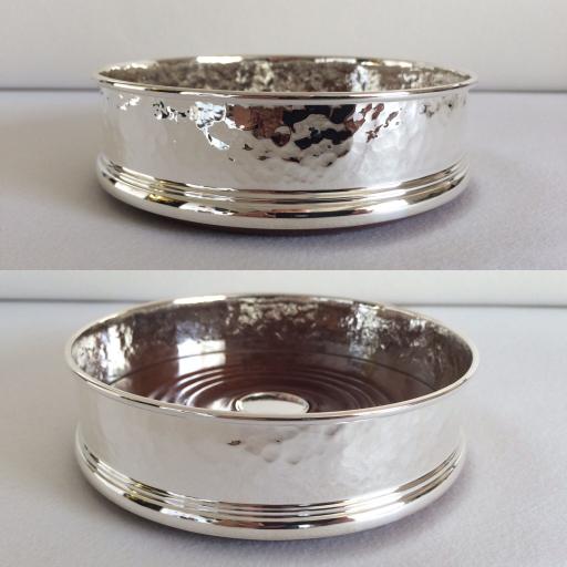 Sterling Silver Hammered finished Wine Coaster