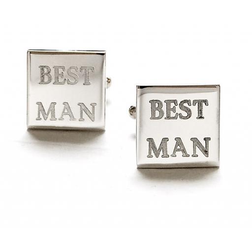 Square Sterling Silver Cufflinks.