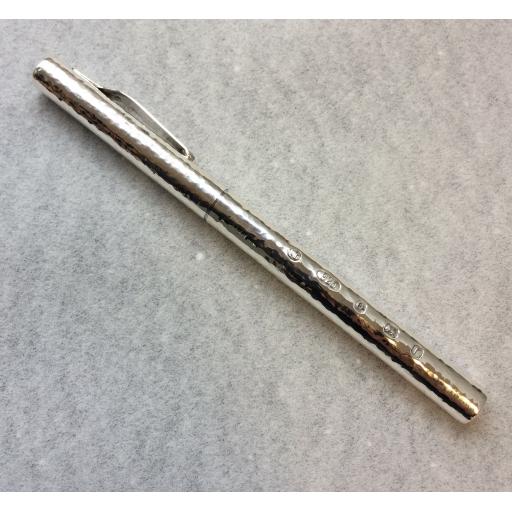 Hammered Finished Sterling Silver Pens