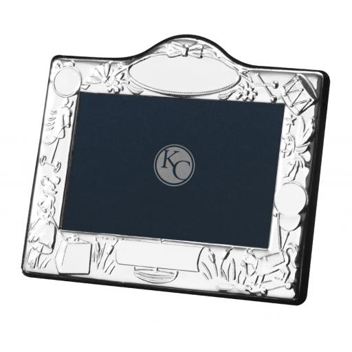 Drum and Horse Nursery Photo Frame - Sterling Silver